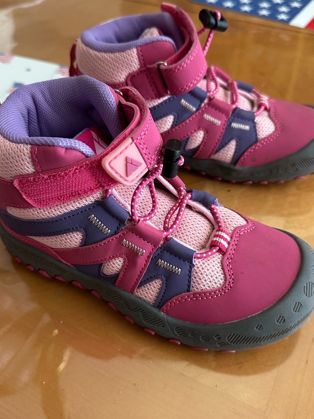 Mishansha Pink and Purple Kids Trail high top Hiking Boots